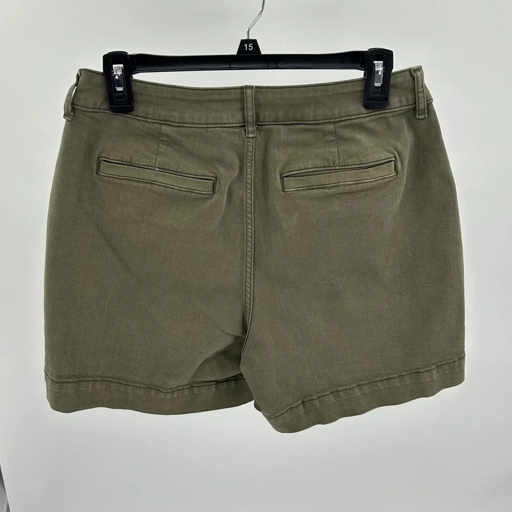 Simply Vera Vera Wang Womens Olive Green Utility Stretch Denim Shorts Size 8